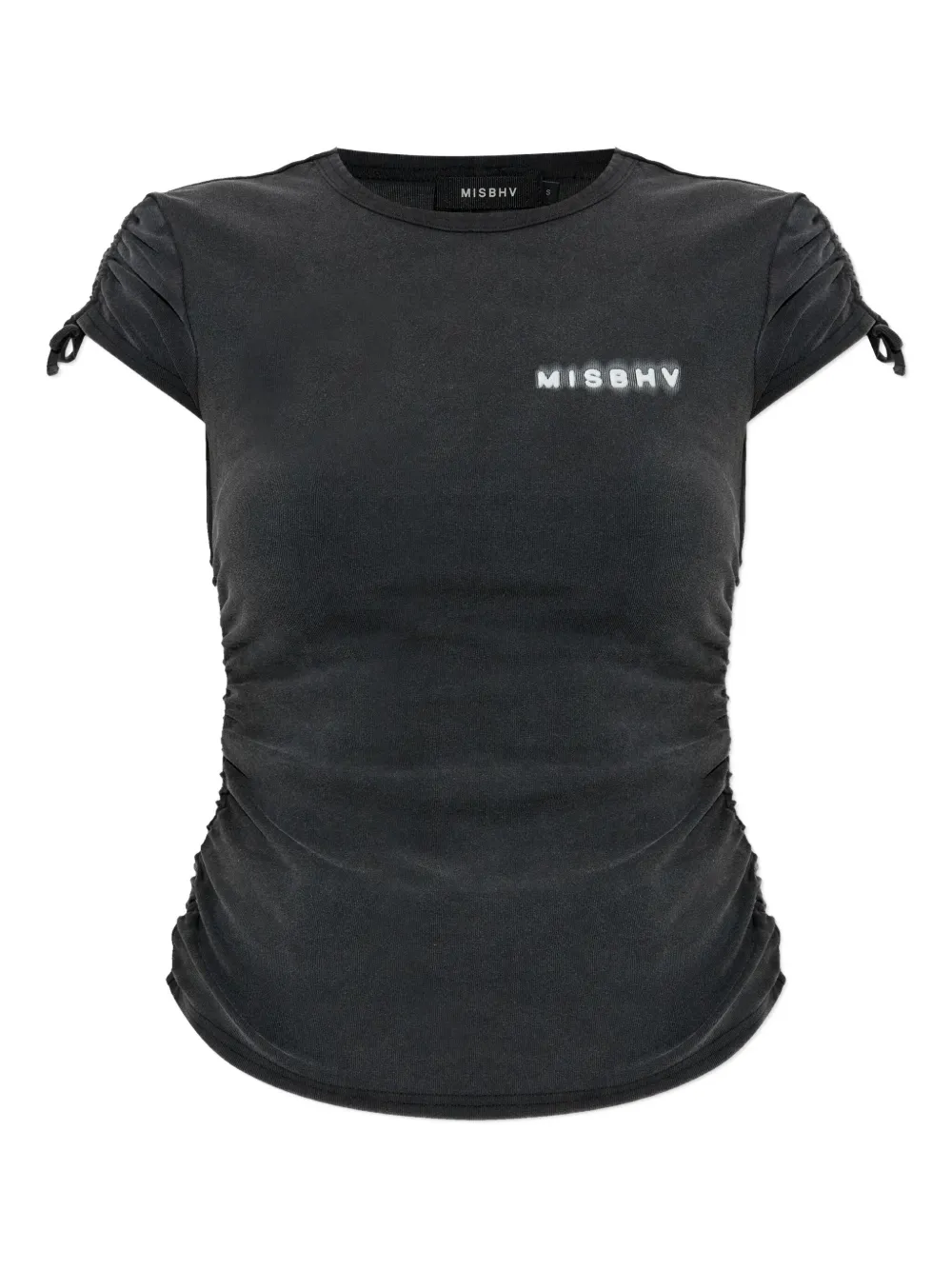 Misbhv Drawstring-sleeve T-shirt In Black