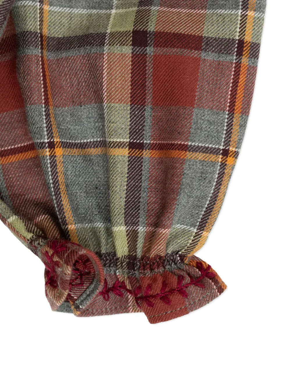 Bonpoint Peter Pan Collar Checked Blouse In Multi