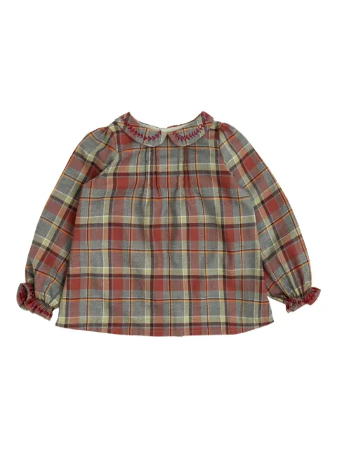 Bonpoint Peter Pan collar checked blouse
