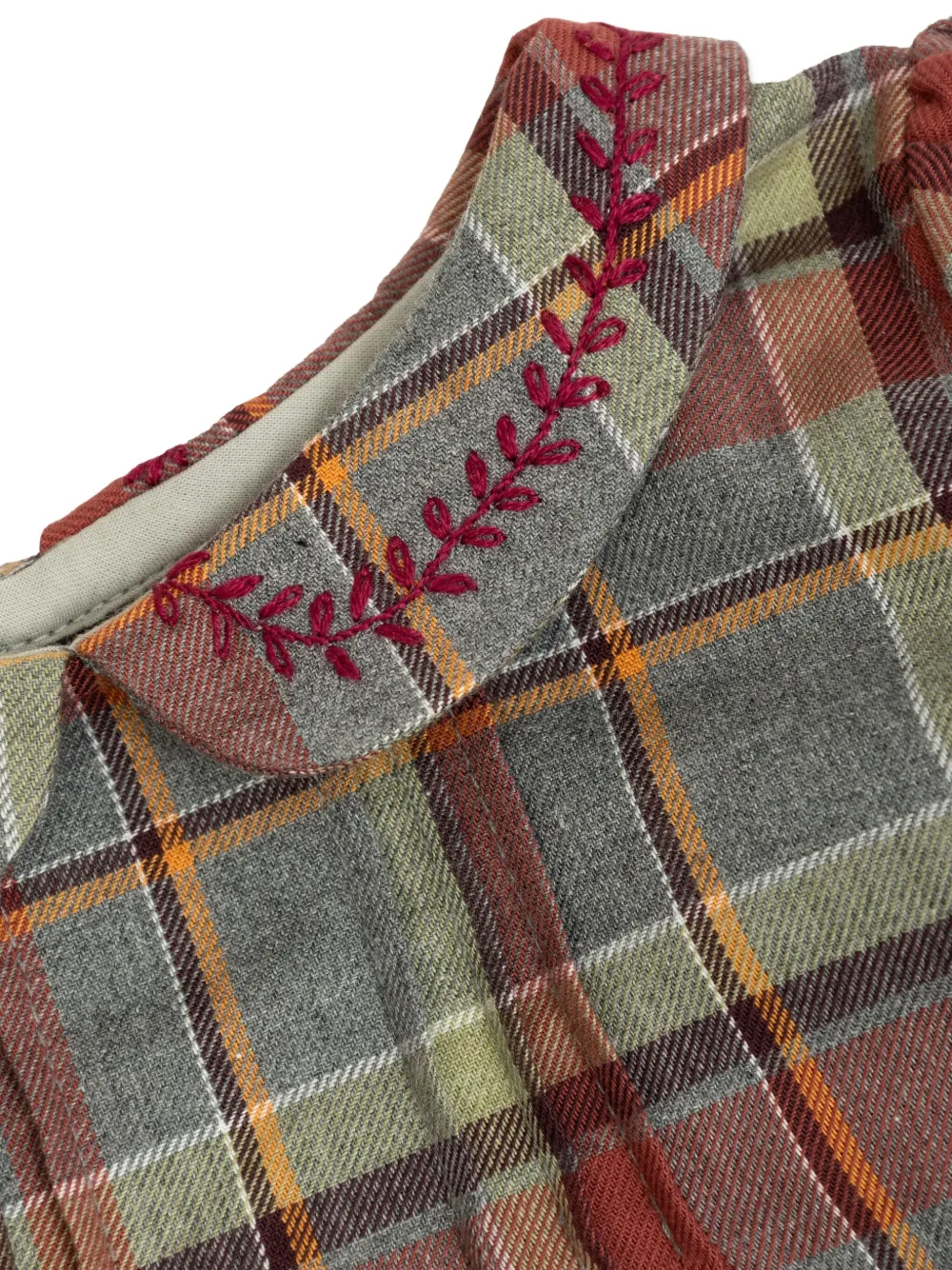 Bonpoint Peter Pan Collar Checked Blouse In Multi