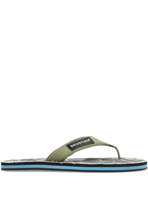 Balenciaga graphic-print thong flip-flops