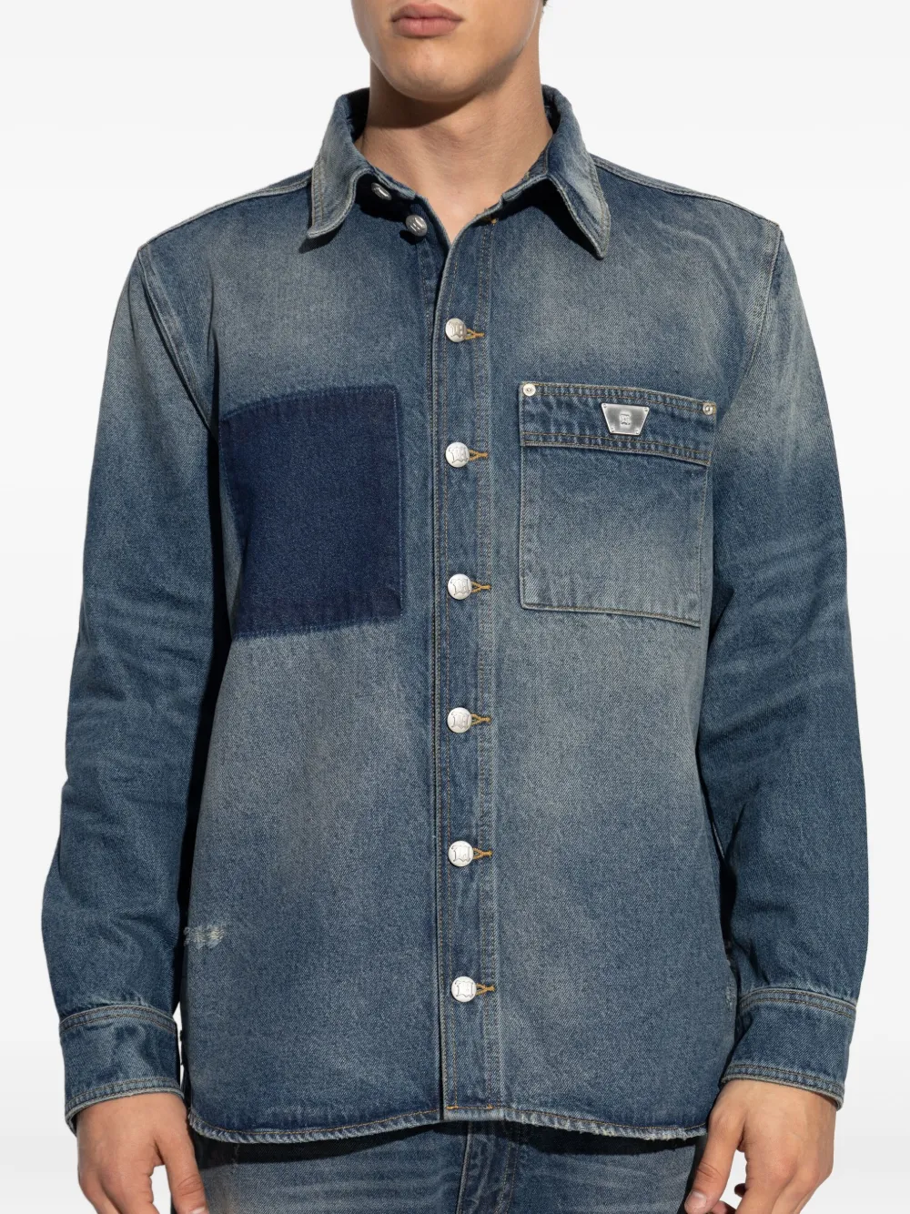 MISBHV Denim overhemd met patch Blauw