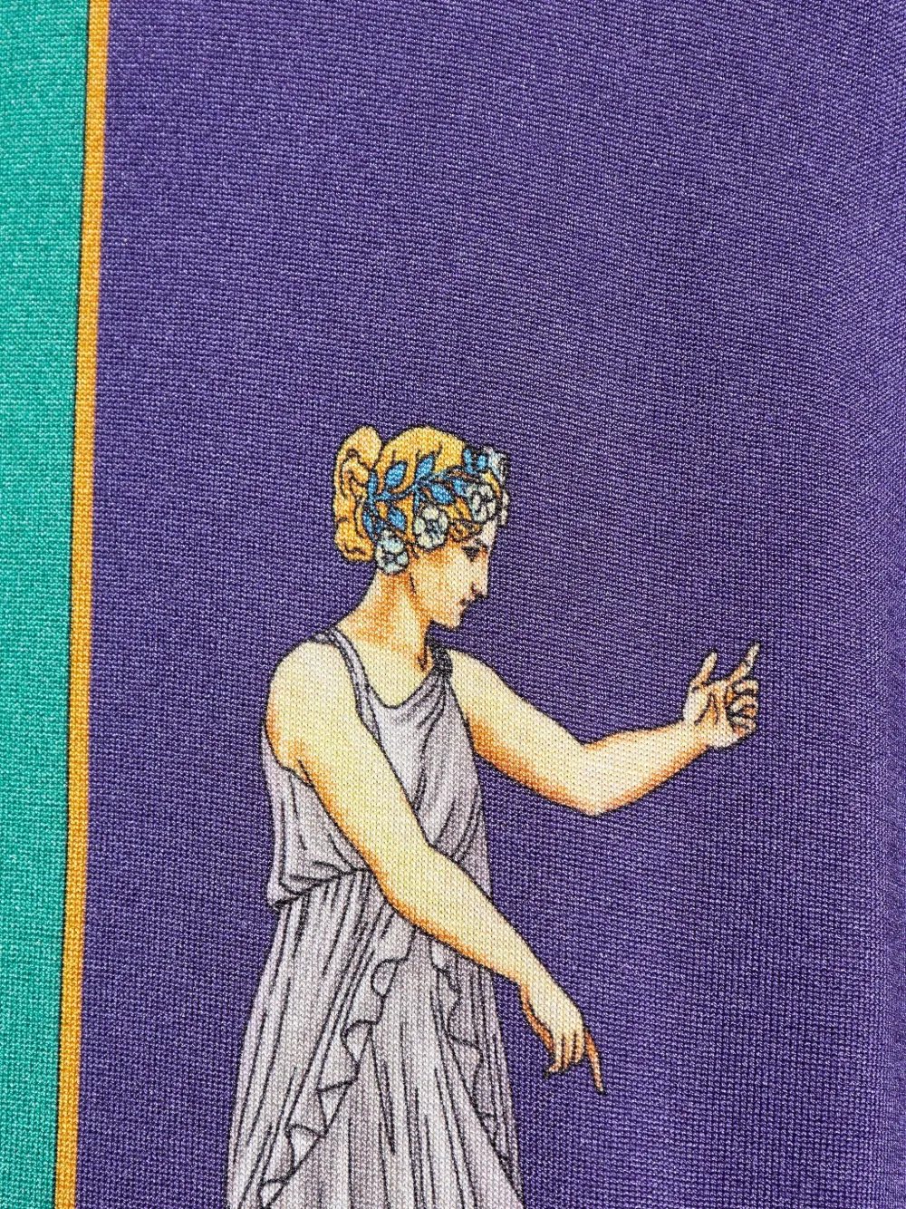 Versace Hall Of Statues Silk Cardigan In Purple