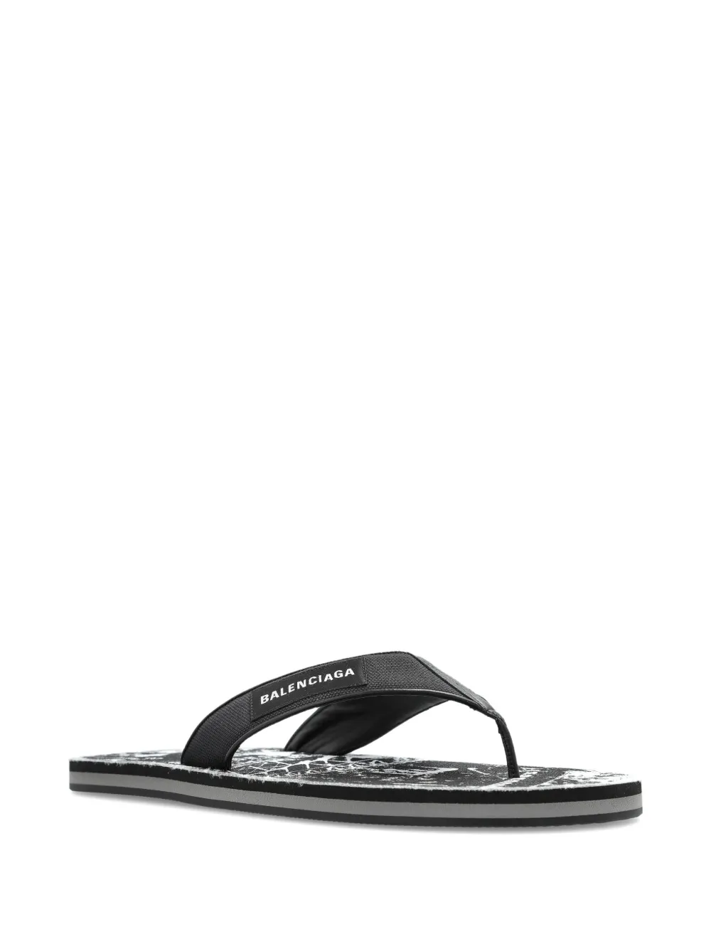 Balenciaga Teenslippers met logoprint Zwart