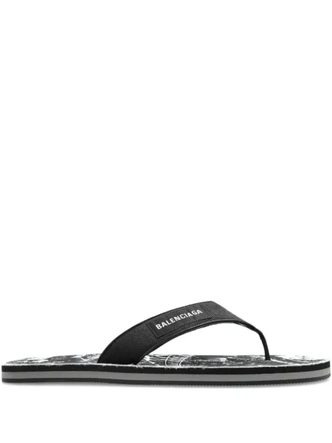 Balenciaga logo-print flip-flops