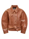THE ANDAMANE balloon-sleeve double-breasted jacket - Brown