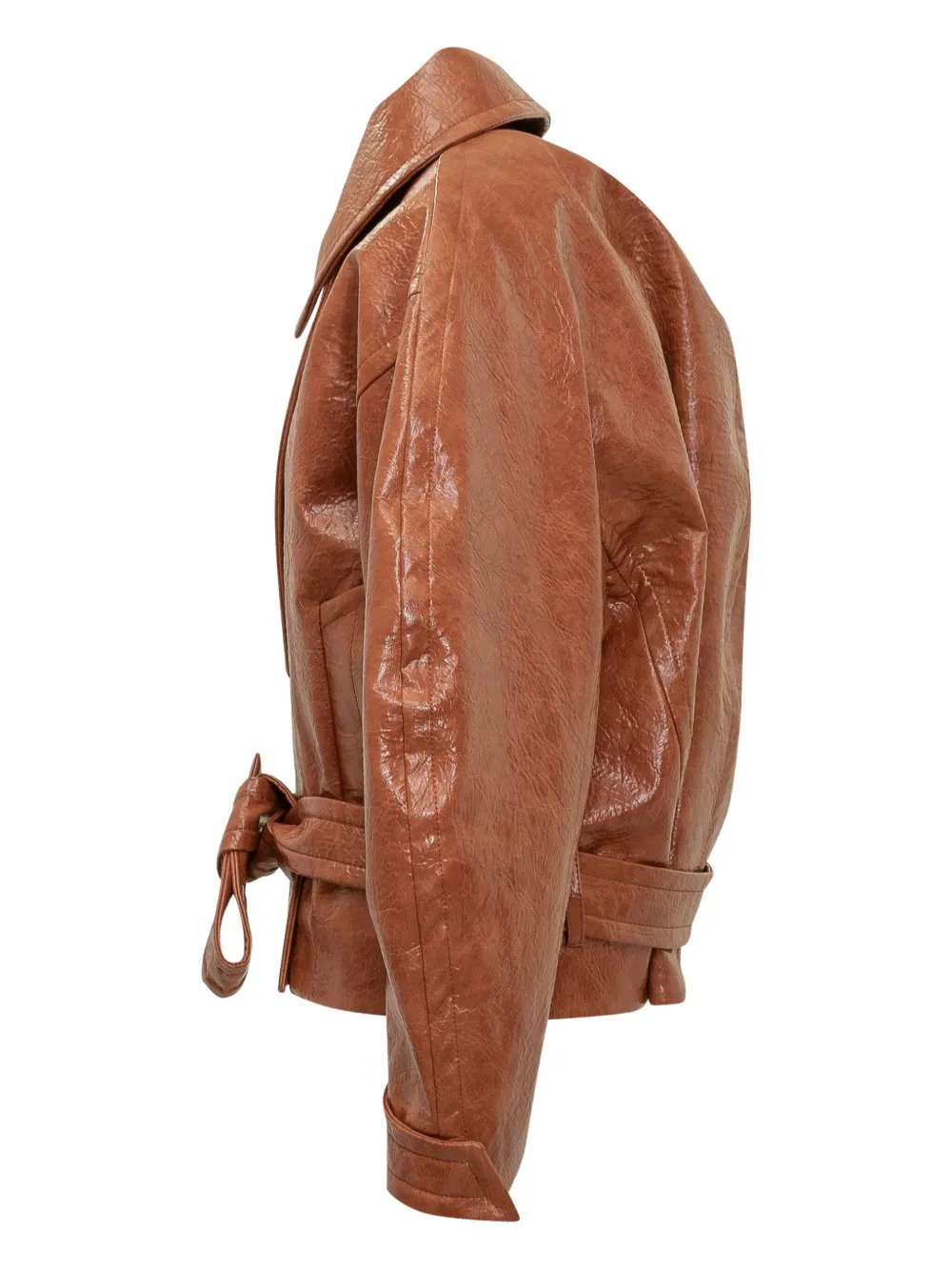 THE ANDAMANE balloon-sleeve double-breasted jacket Bruin