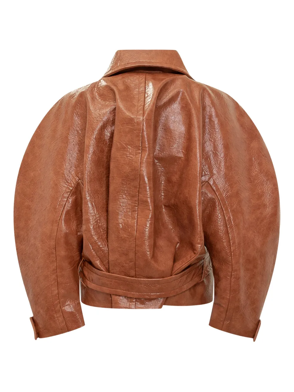 THE ANDAMANE balloon-sleeve double-breasted jacket Bruin