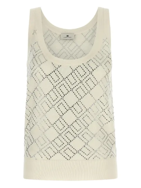 Elisabetta Franchi crystal-embellished merino tank top