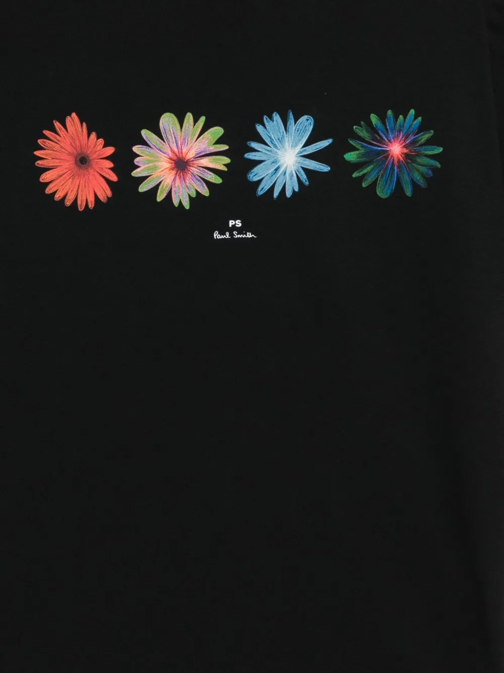 Ps By Paul Smith Flower-print T-shirt In Black