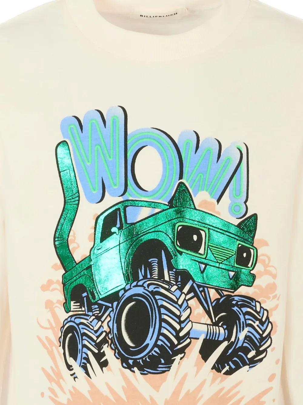 Billieblush T-shirt met monstertruck en lange mouwen Beige
