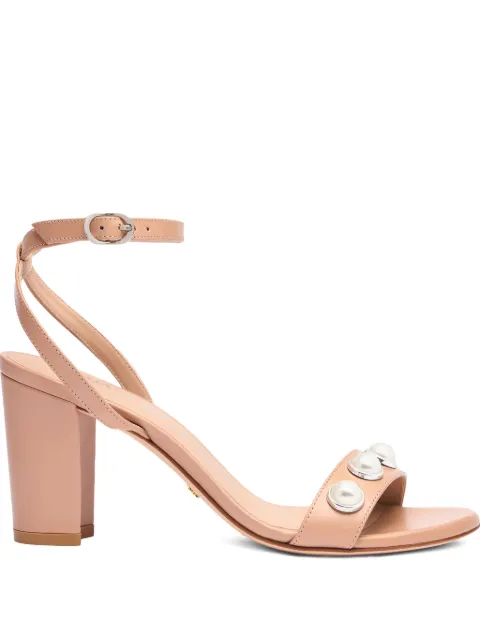 Stuart Weitzman 80mm Nearlybare portia pearl-embellished sandals