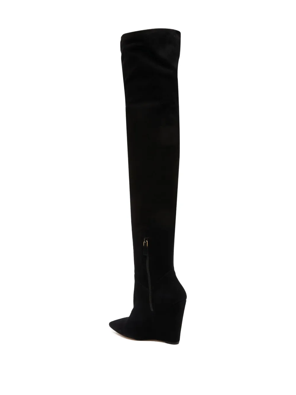Stuart Weitzman 100 mm Saloon overknee laarzen met puntige neus en sleehak Zwart