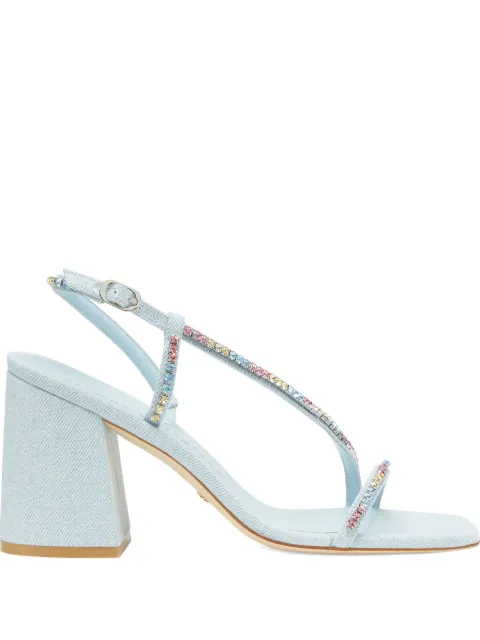 Stuart Weitzman 85mm Soiree Crystal square-toe sandal