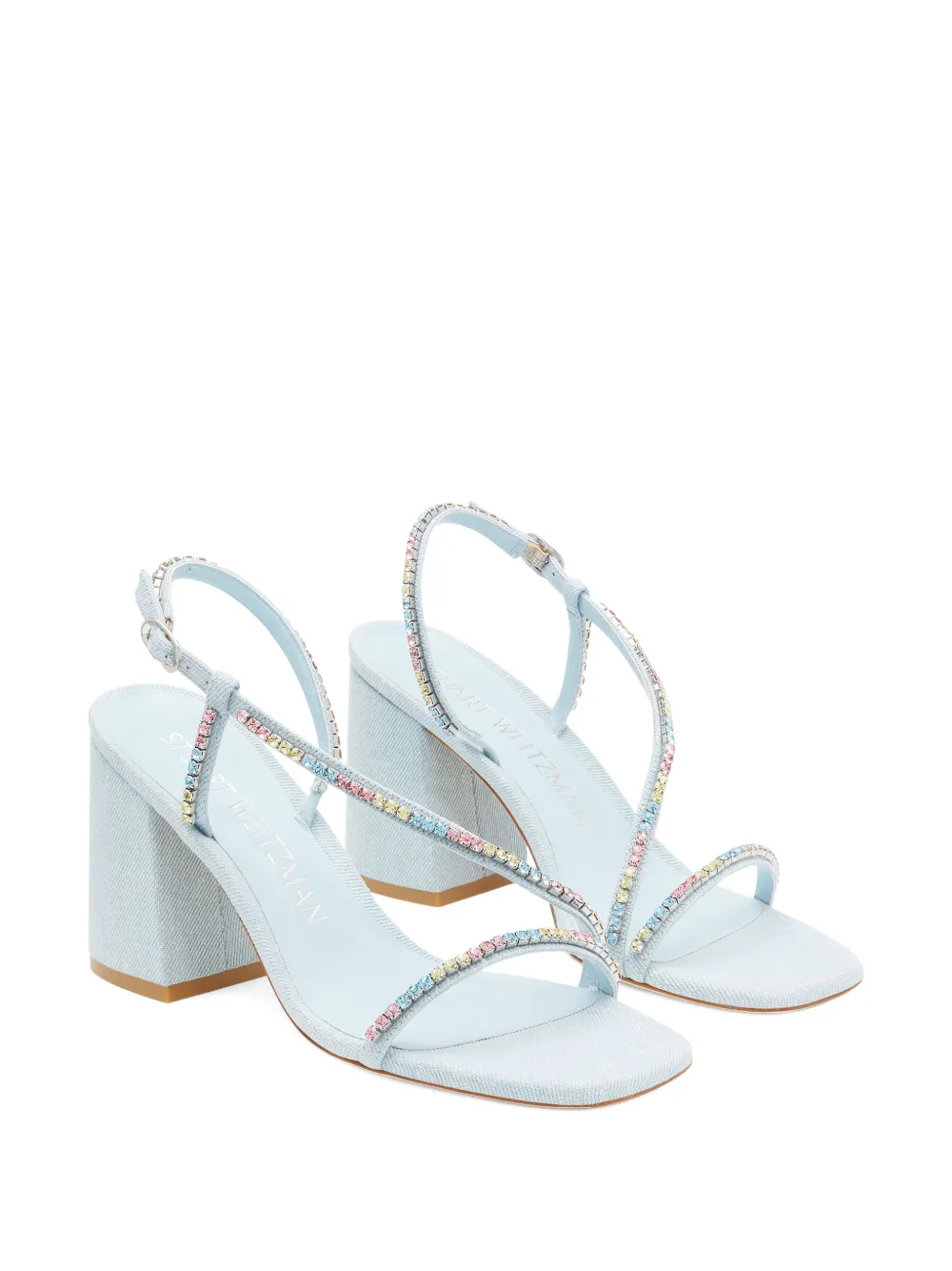 Stuart Weitzman 85mm Soiree Crystal square-toe sandal | Heeled Sandals | Image 2