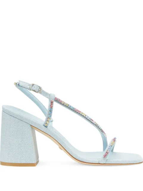 Stuart Weitzman Soiree Crystal Sandalen mit eckiger Kappe 85mm