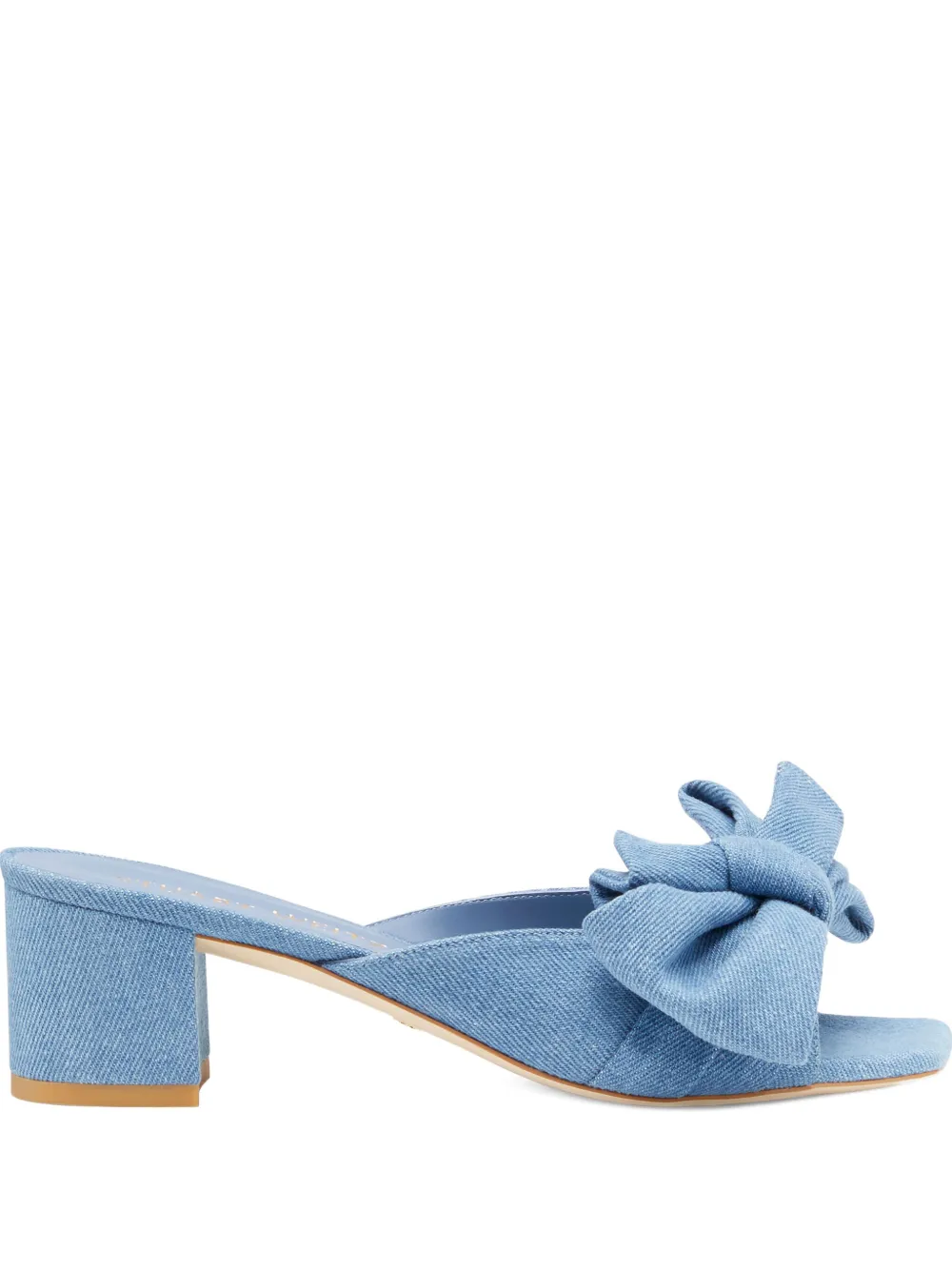 Stuart Weitzman 50mm Loveknot Mules In Blue