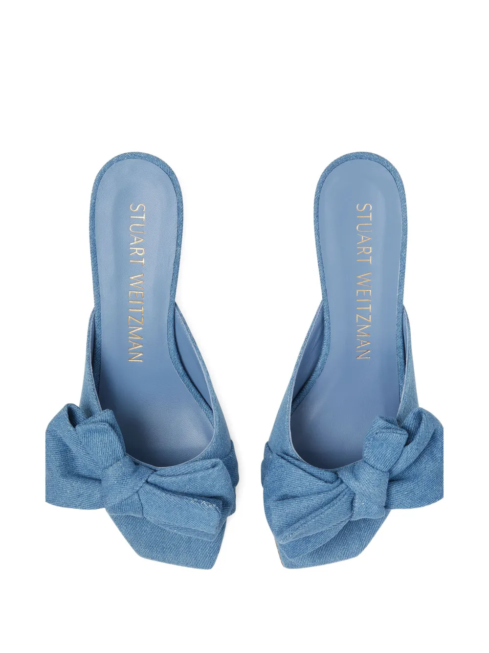 Stuart Weitzman 50mm Loveknot Mules In Blue