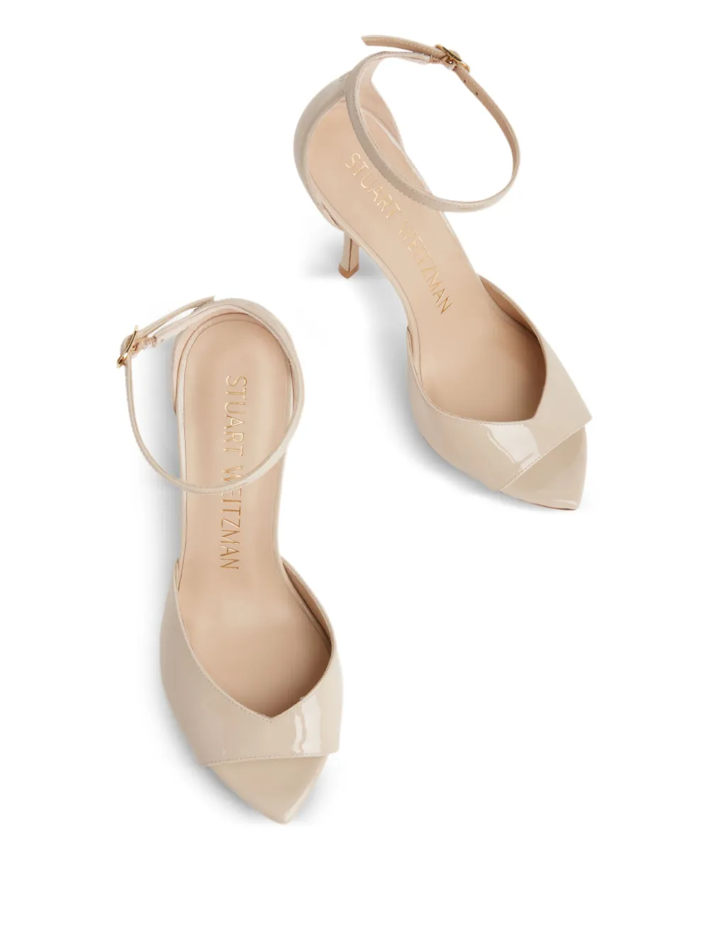 Stuart Weitzman 100mm Pointed-toe Stiletto Sandals In Neutral