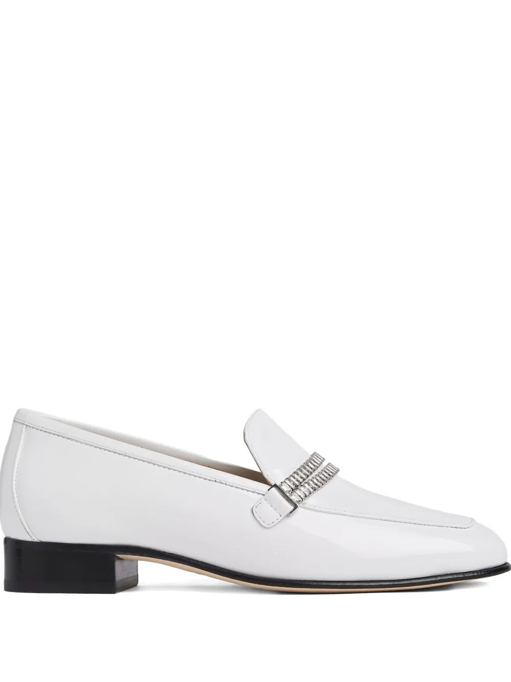 Stuart Weitzman Superglam Crystal-embellished Loafer In White