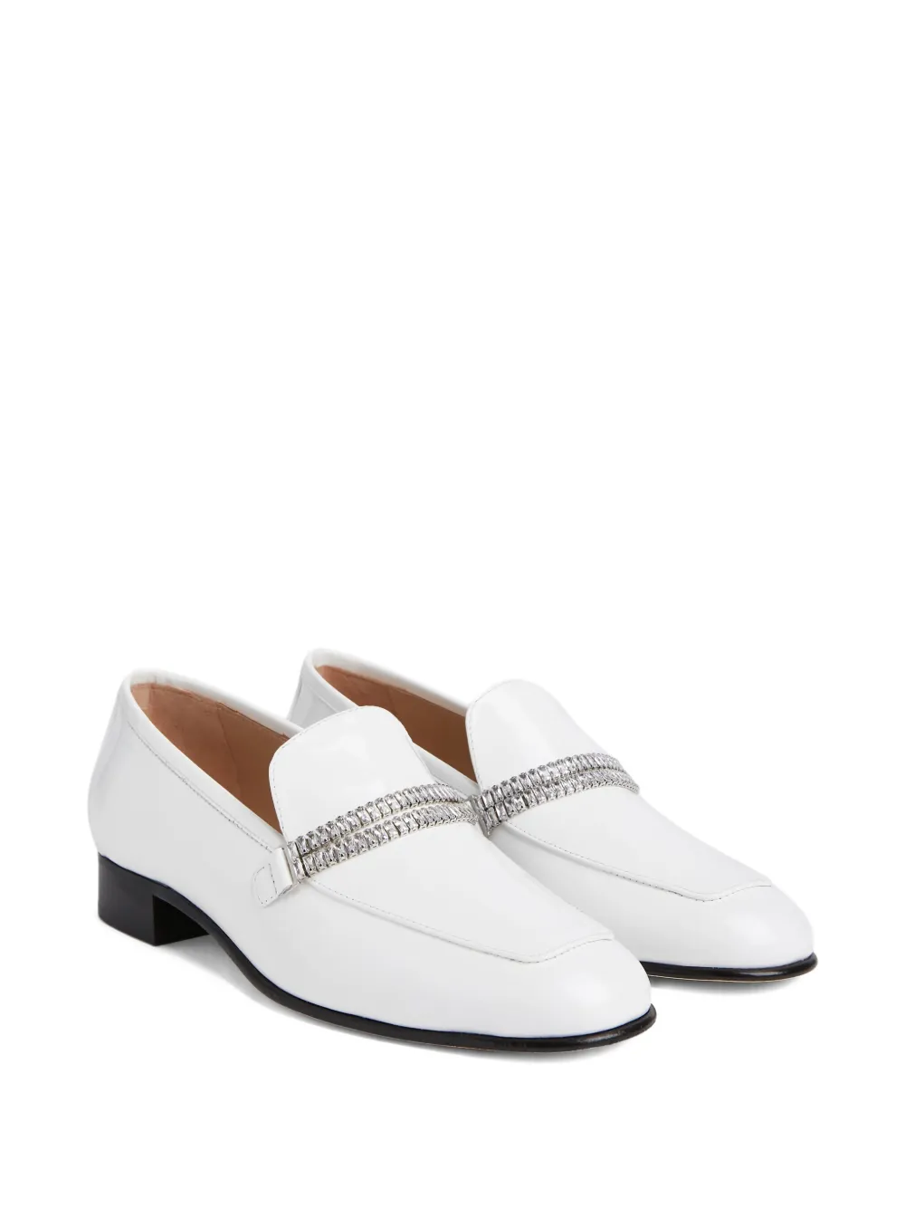 Stuart Weitzman Superglam crystal-embellished loafer - Wit