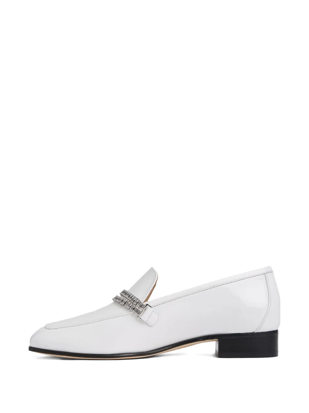 Stuart Weitzman Superglam Crystal-embellished Loafer In White