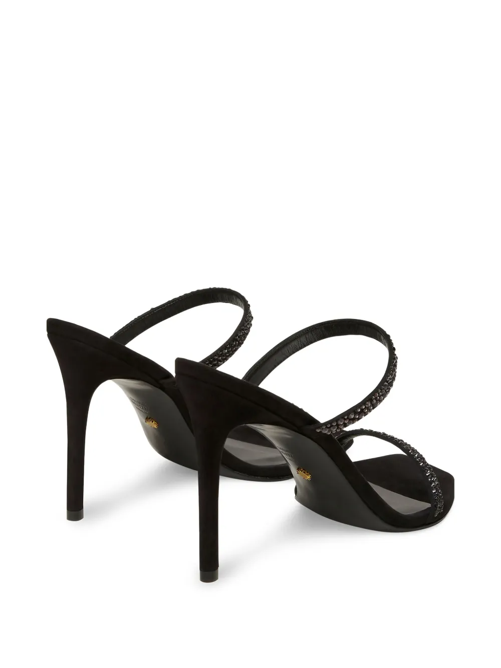 Stuart Weitzman 100 mm Aleena Royale sandalen verfraaid met kristallen Zwart