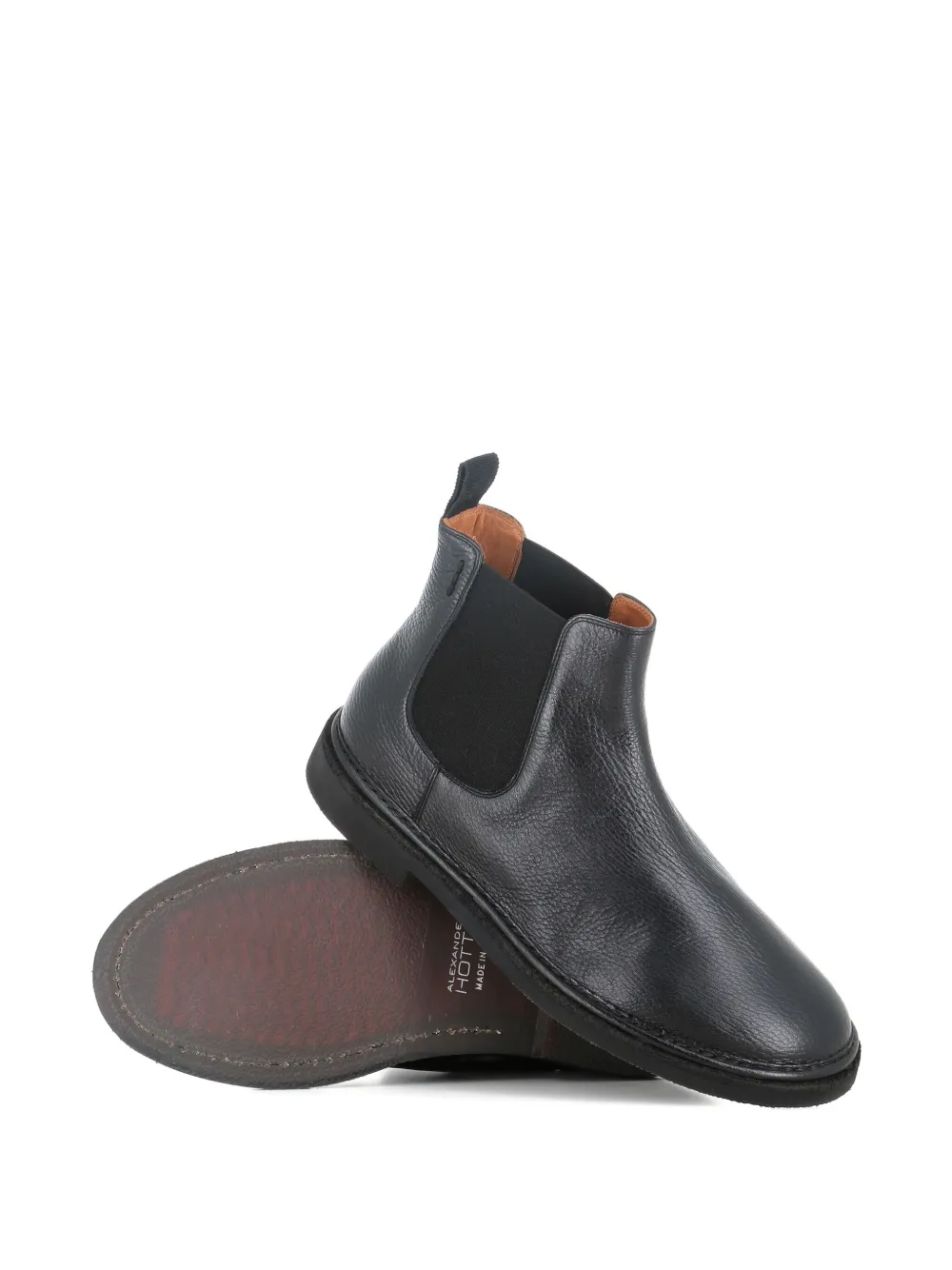 Alexander Hotto Elastic-panel Leather Chelsea Boots In Black