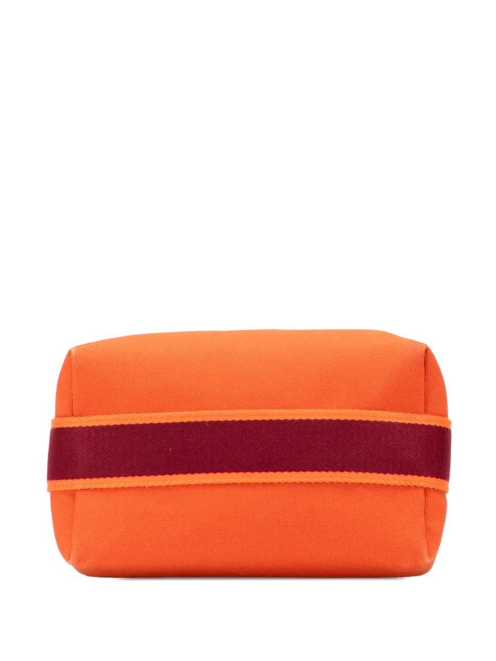 Pre-owned Hermes 2020-2025 Small Canvas Bride A Brac Case Vanity Bag In Orange