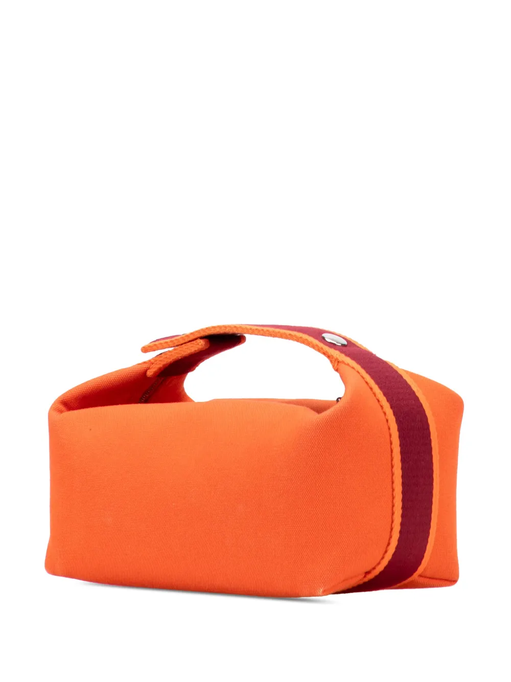 Pre-owned Hermes 2020-2025 Small Canvas Bride A Brac Case Vanity Bag In Orange