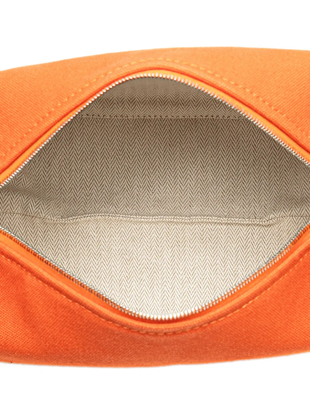 Pre-owned Hermes 2020-2025 Small Canvas Bride A Brac Case Vanity Bag In Orange