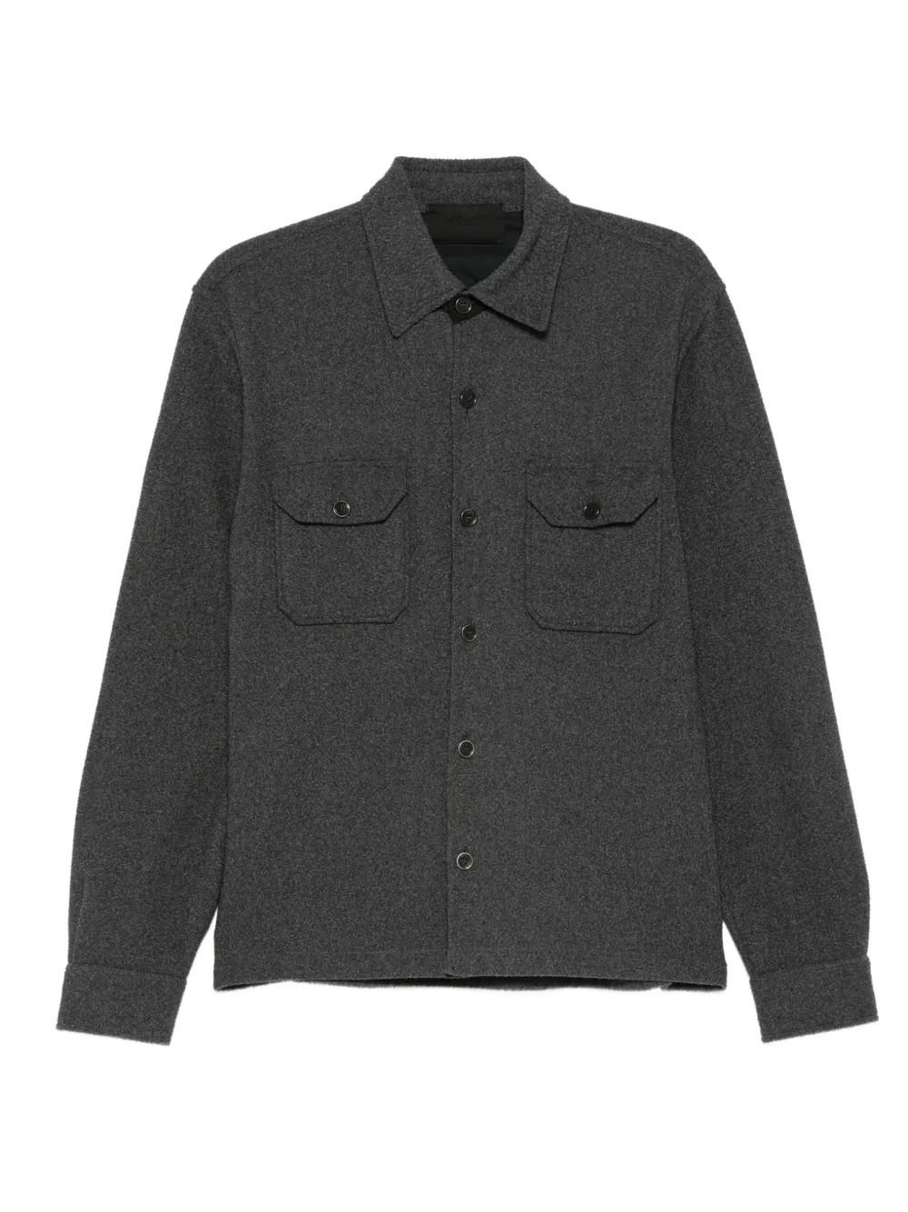 Pre-owned Prada 1990s Button-fastening Flap-pocket Jacket In Gray