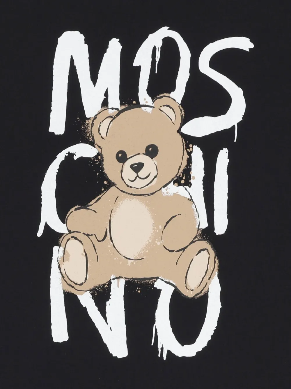 Moschino Kids T-shirt met teddybeer en logo Zwart