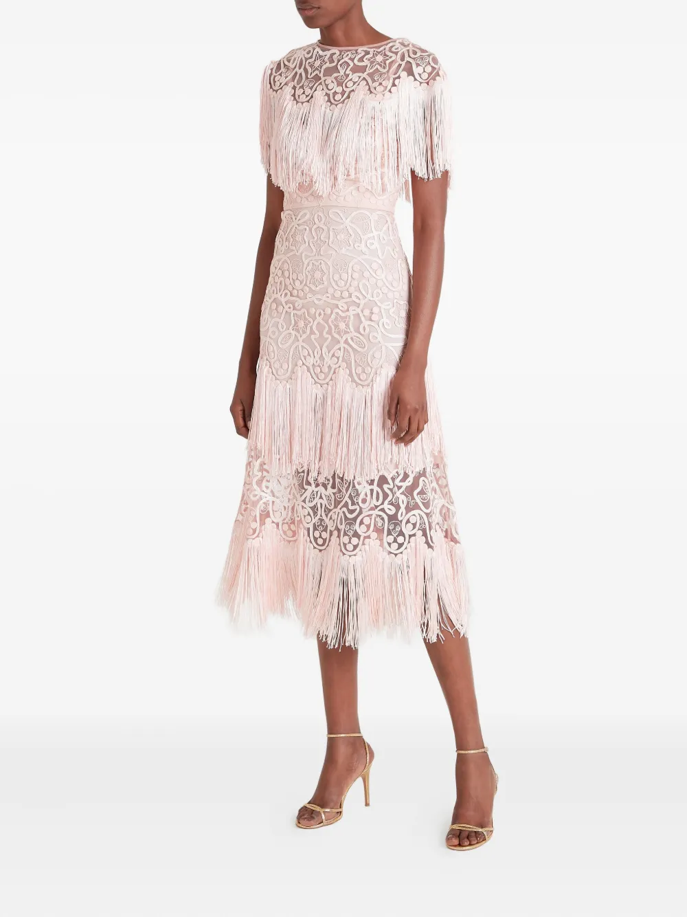 Temperley London Cordelle midi-jurk met kwastje Roze