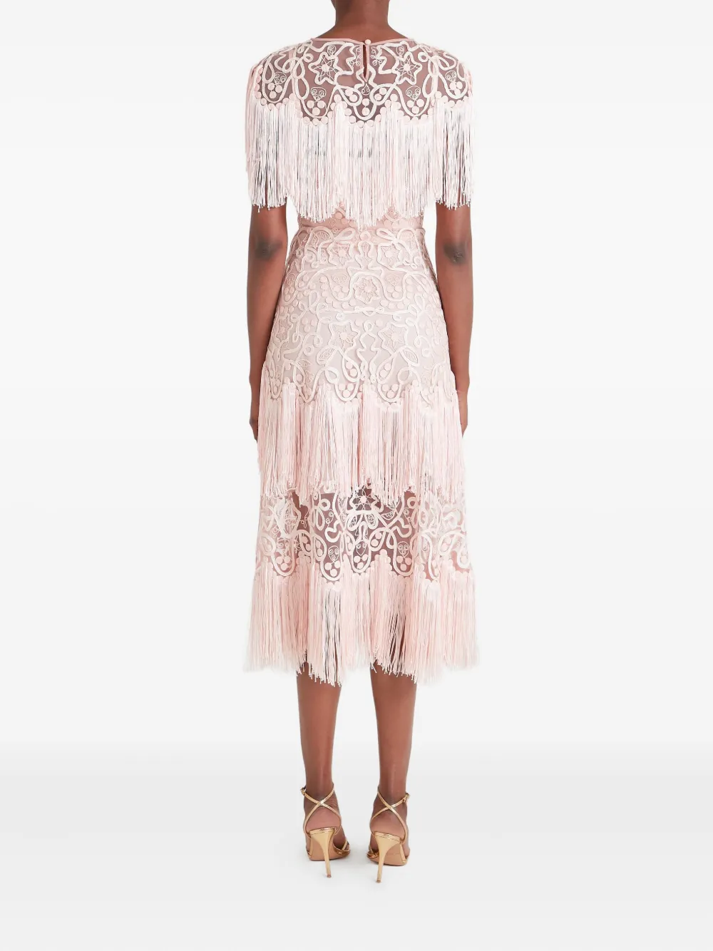 Temperley London Cordelle midi-jurk met kwastje Roze