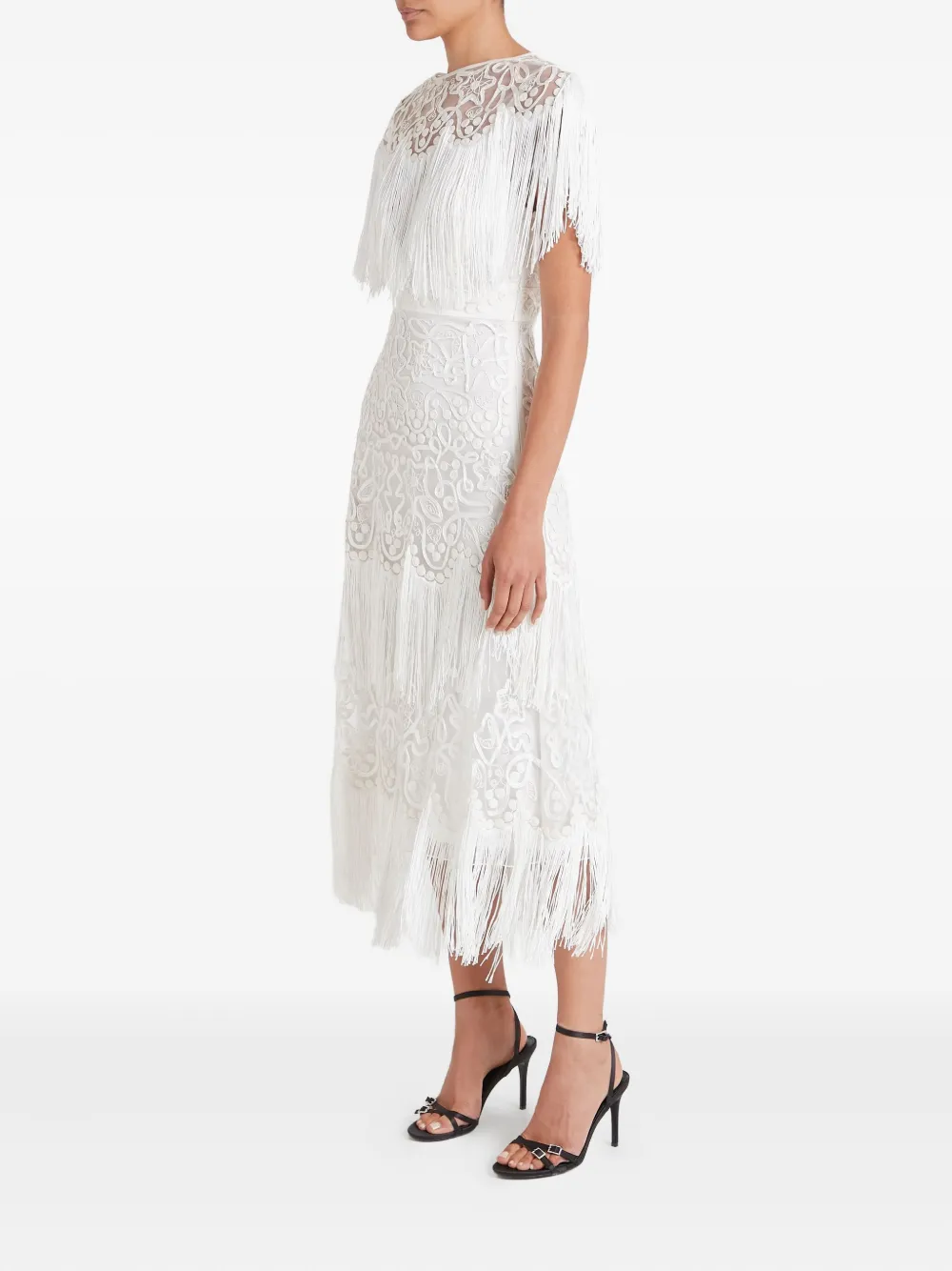 Temperley London Cordelle midi-jurk met kant Wit