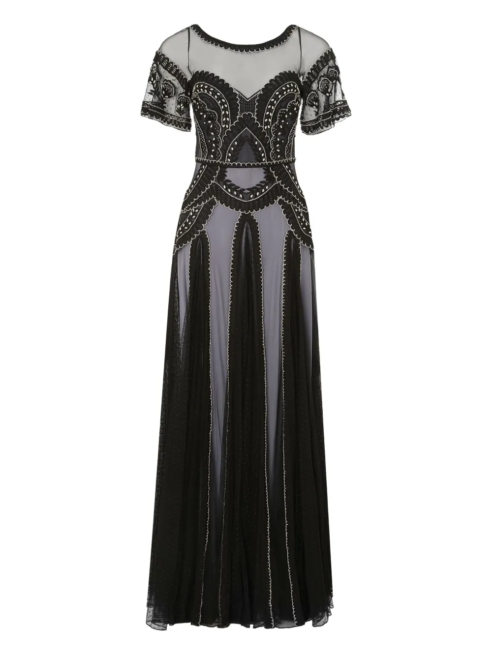 Temperley London Camile embroidered pleated gown | Black | Image 1