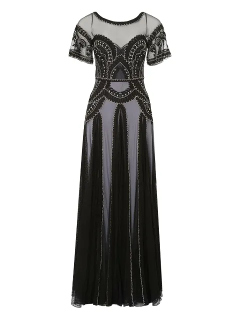 Temperley London Camile embroidered pleated gown