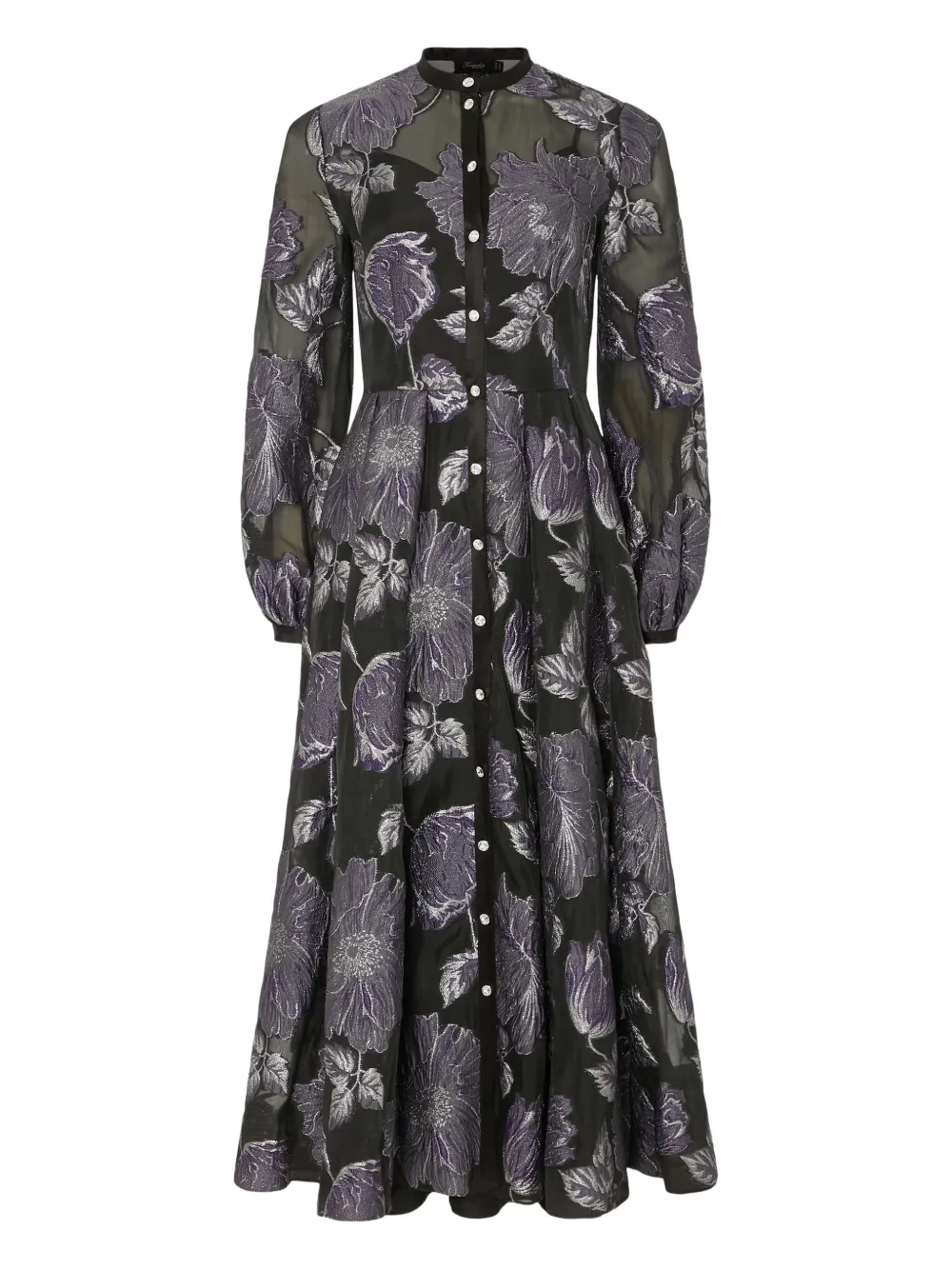 Temperley London Bridget Cocktail フローラル ドレス - ブラック Temperley London Bridget Cocktail フローラル ドレス - ブラック