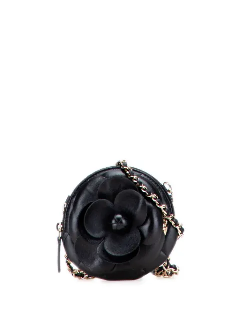 CHANEL Pre-Owned 2021 Mini CC Lambskin Camellia Bouquet Round Clutch on Chain crossbody bag