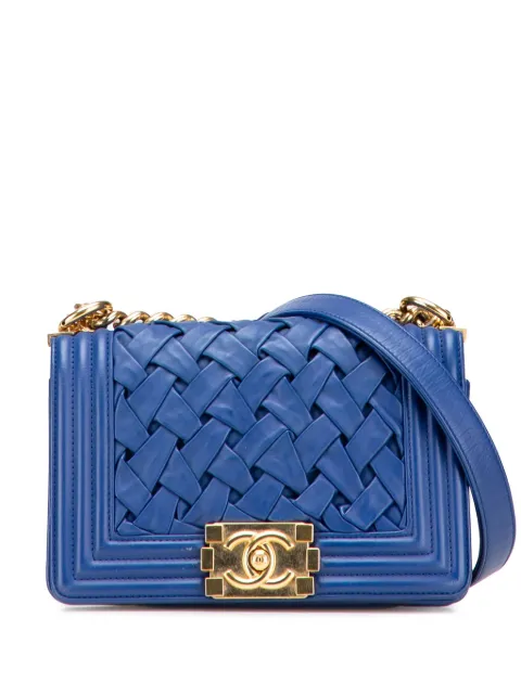 CHANEL Pre-Owned 2012-2013 Small Woven Lambskin Chateau Boy Flap shoulder bag