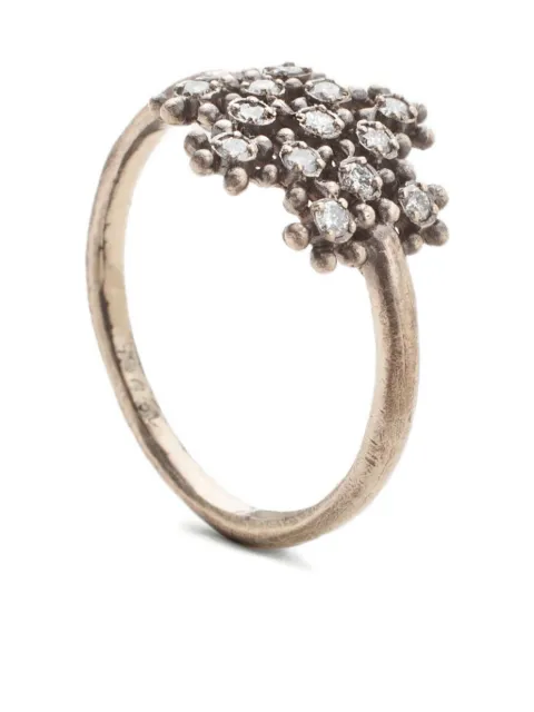 Noguchi 14K white gold Neige diamond floral ring