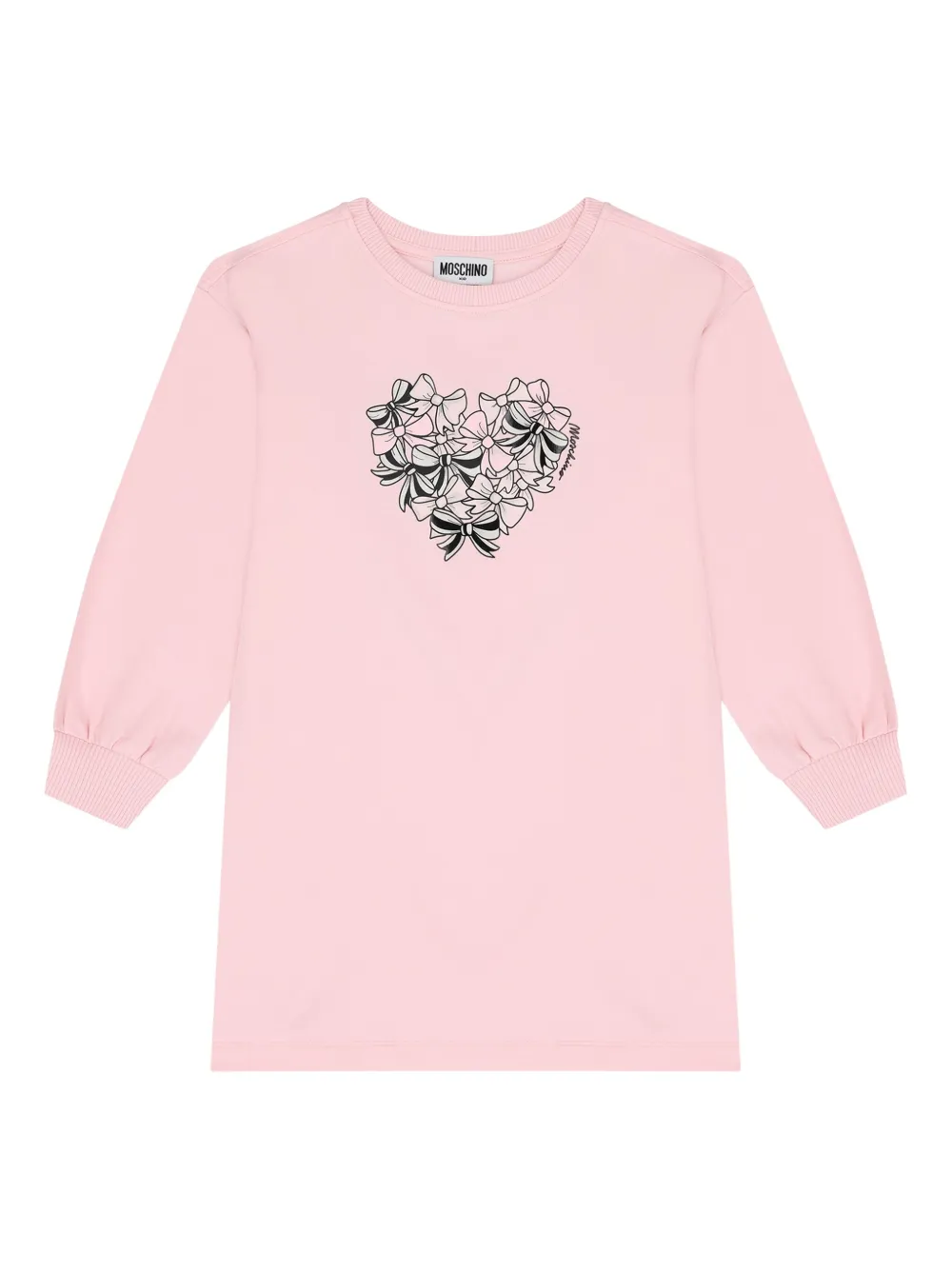 Moschino Kids heart-print cotton dress - ピンク Moschino Kids heart-print cotton dress - ピンク