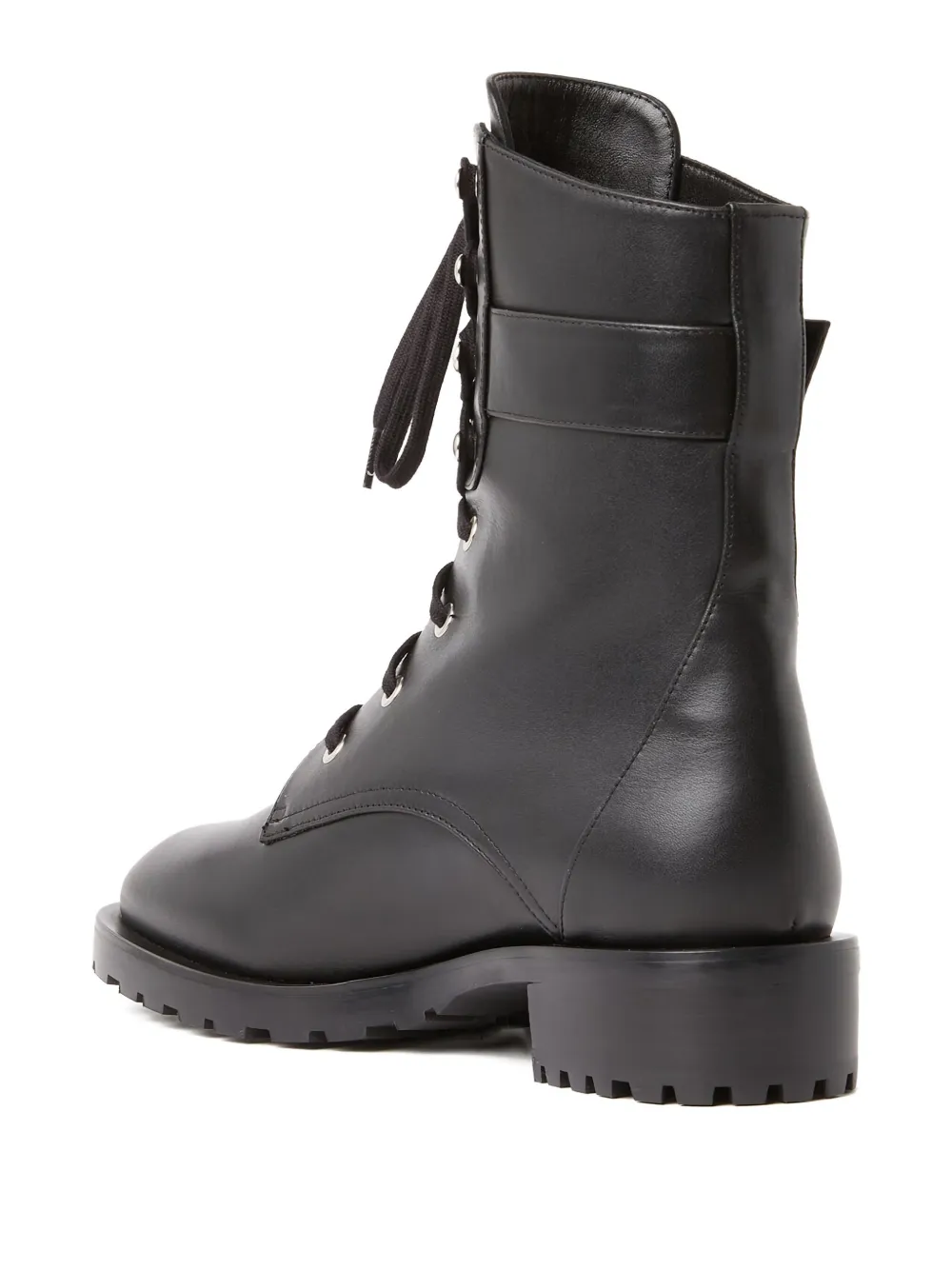 Stuart Weitzman Pearl-embellished Buckled Combat Boots In Animal Print