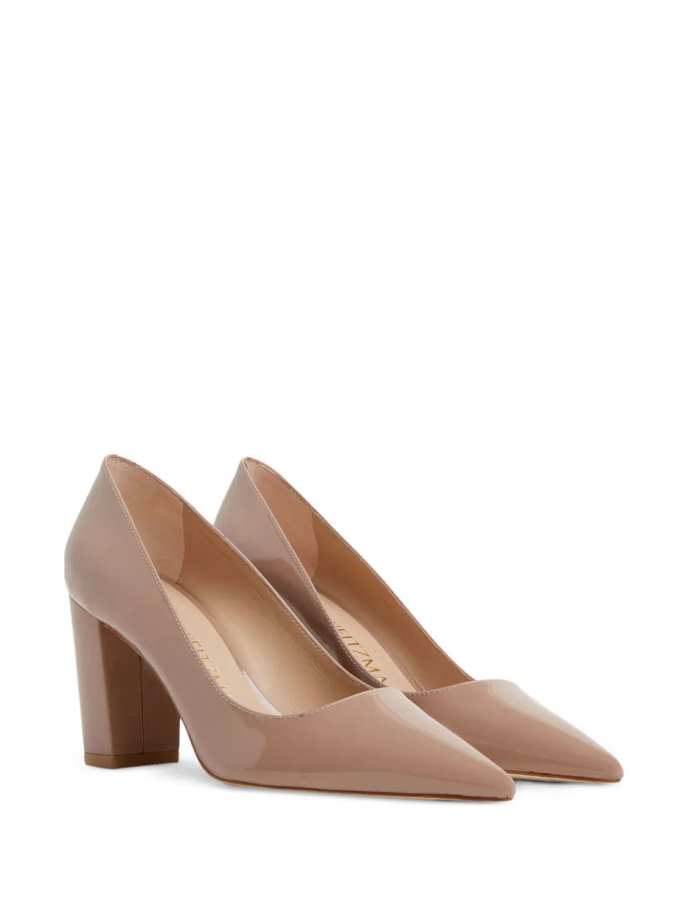 Stuart Weitzman 85mm Stuart pointed block-heeled  pump | Heeled Pumps | Image 2