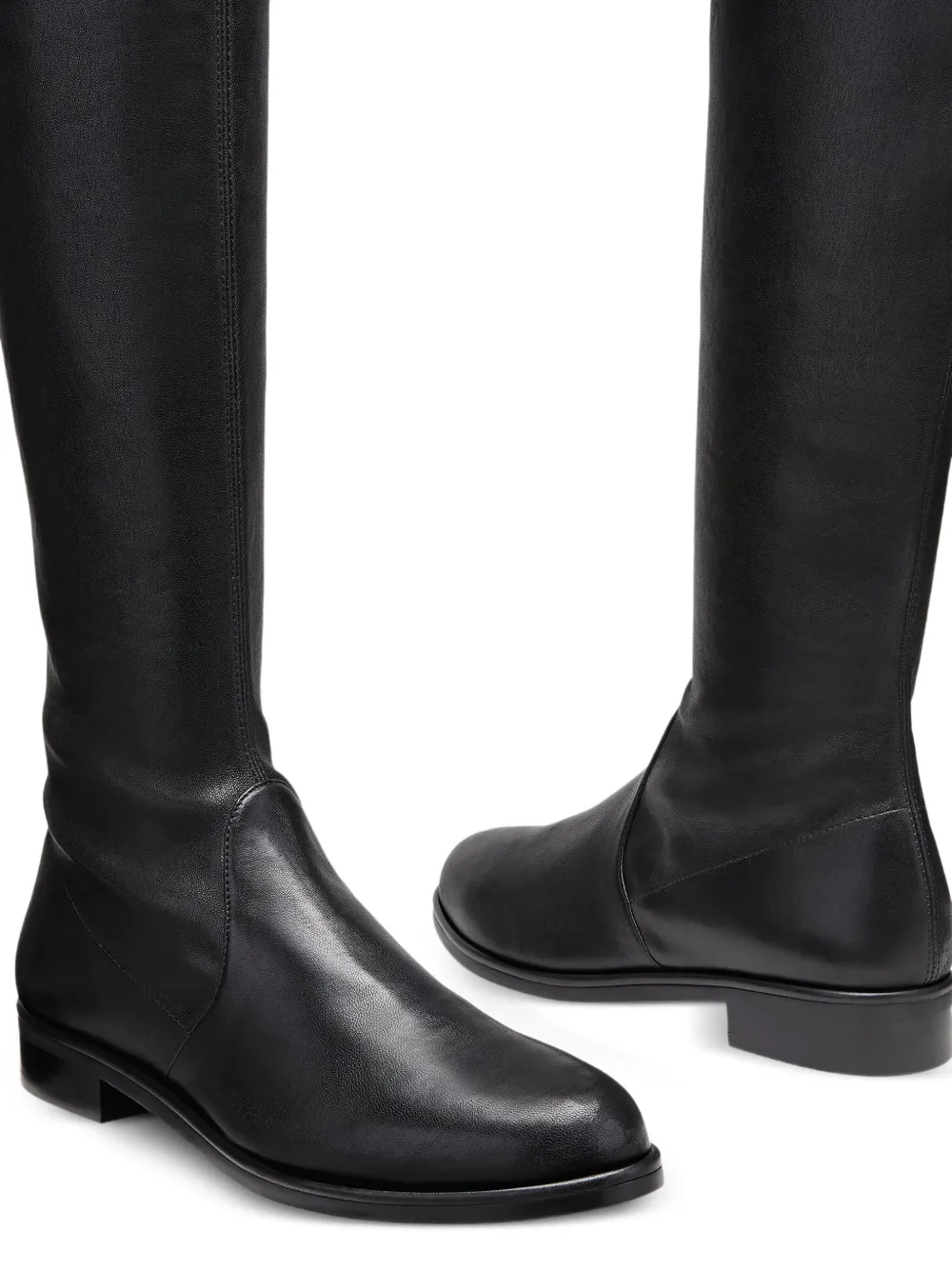 Stuart Weitzman 40mm Lowland Almond-toe Over-the-knee Boots In Black