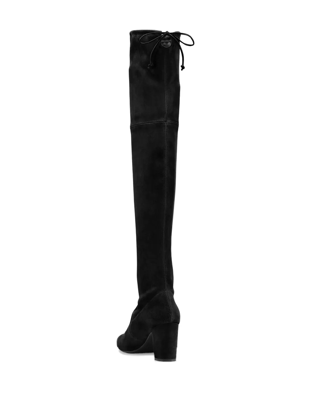 Stuart Weitzman 75 mm Lesley overknee laarzen met gestrikte achterkant Zwart