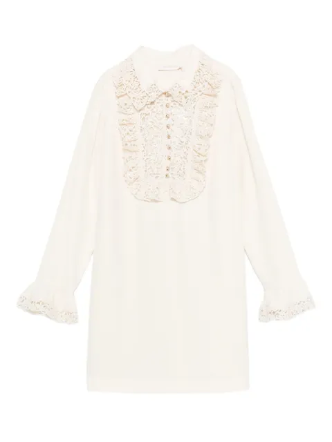 ZIMMERMANN vestido corto con ribete de volantes