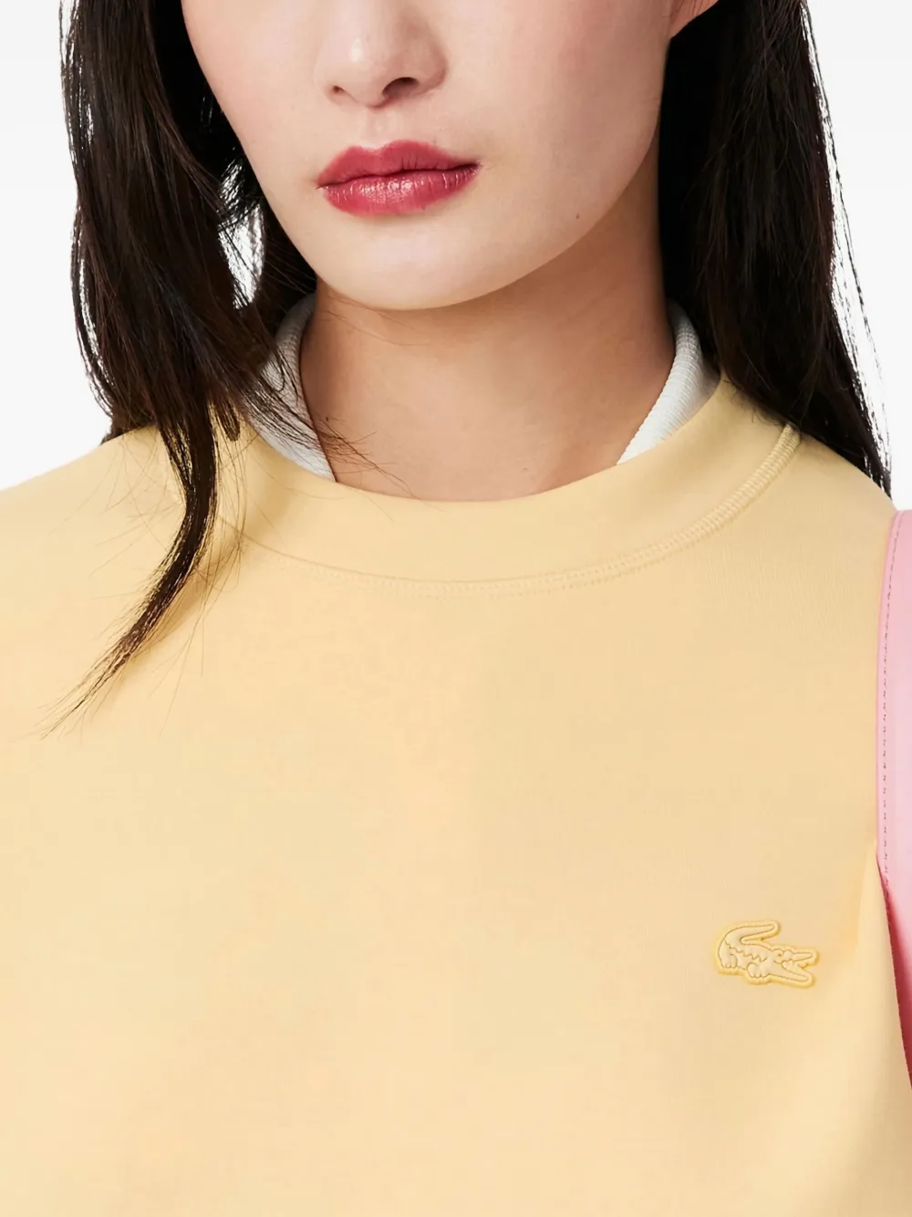Lacoste logo-patch sweatshirt Geel