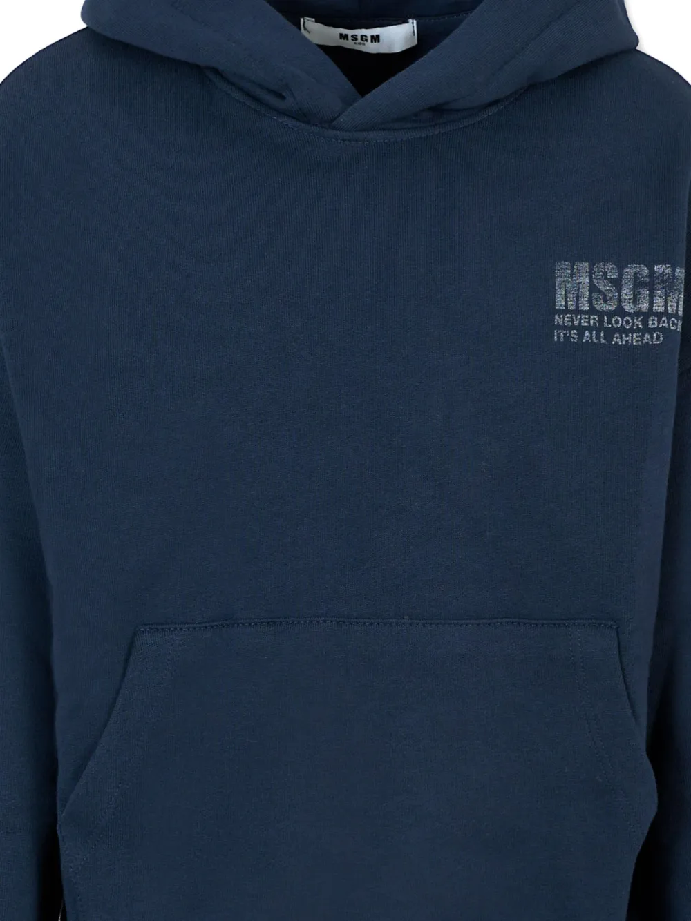 MSGM Kids logo-print hoodie Blauw